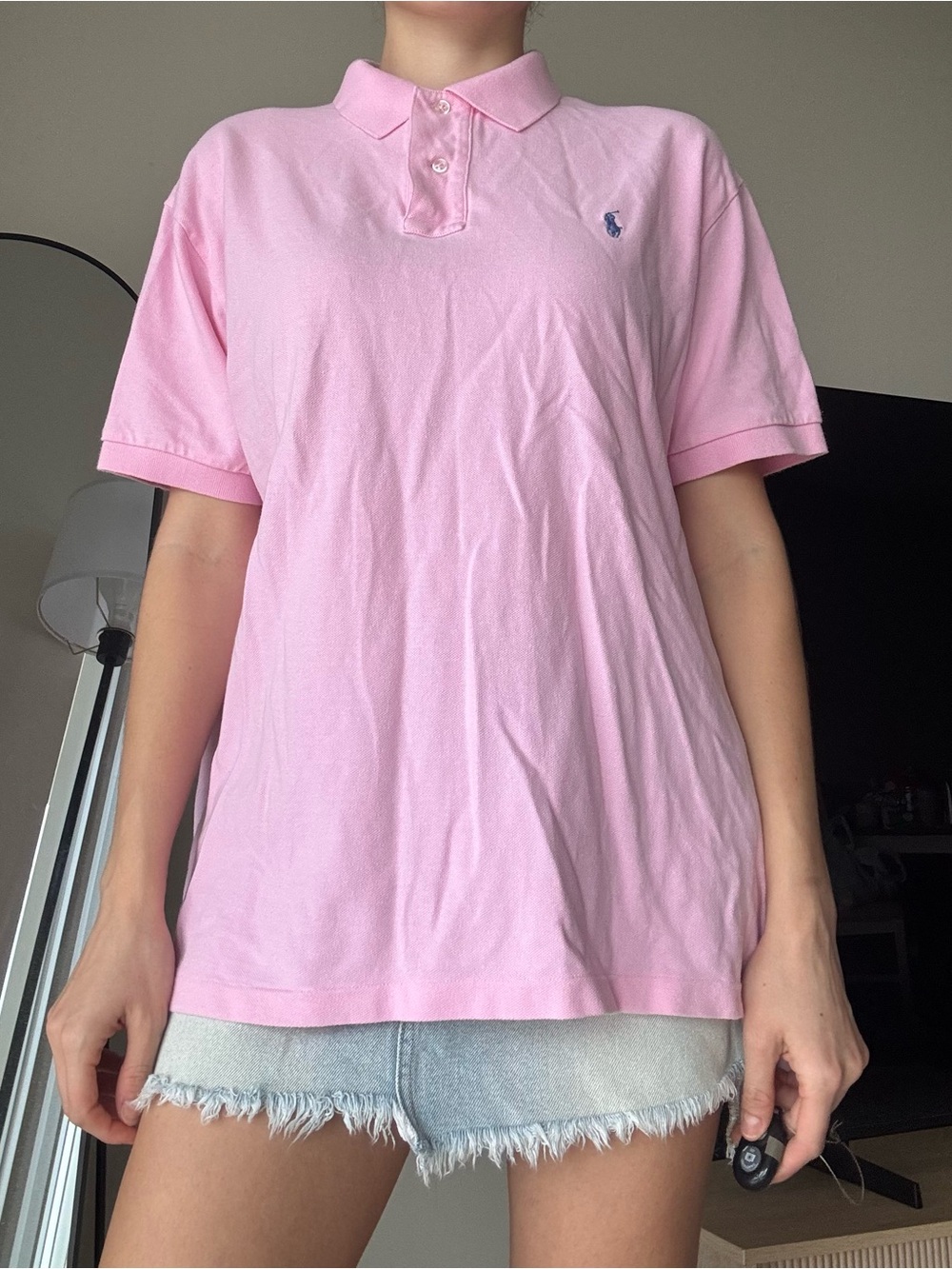 Ralph Lauren Light Pink Polo Shirt with Navy Pony